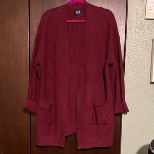 GAP Women's Deep Red Cardigan Sweater